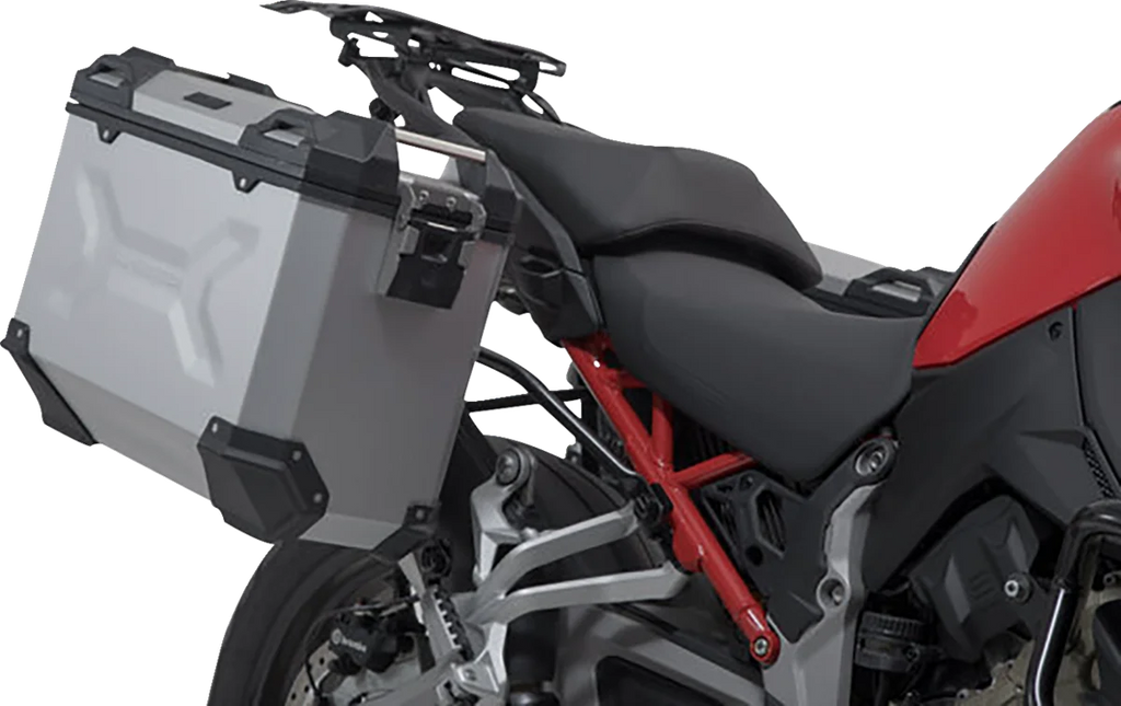 SW-MOTECH TRAX ADV Aluminum Case System - Silver - Ducati Multistrada V4 '21-'24 KFT.22.822.70200/S - Main Product View
