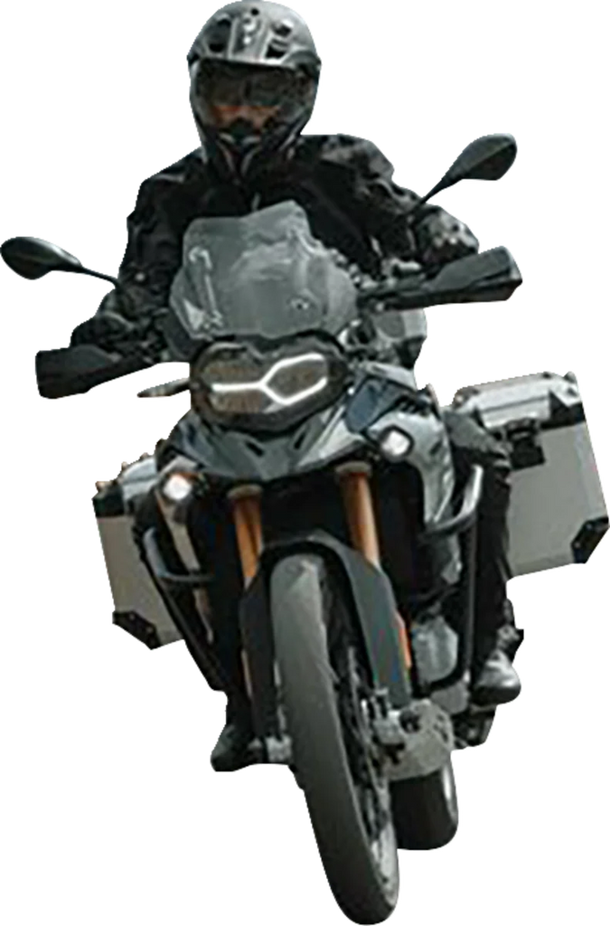 SW-MOTECH TRAX ADV Aluminum Case System - Silver - Honda Africa Twin '16-'17 KFT.01.622.70001/S - Back View