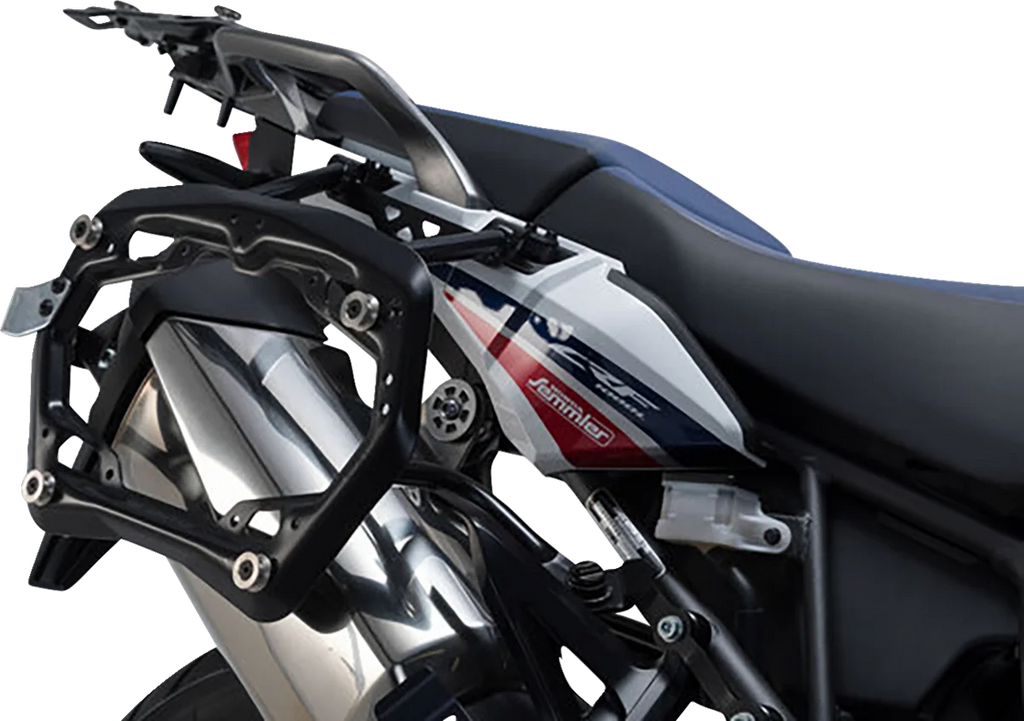 SW-MOTECH TRAX ADV Aluminum Case System - Silver - Honda Africa Twin '16-'17 KFT.01.622.70001/S - Installation View