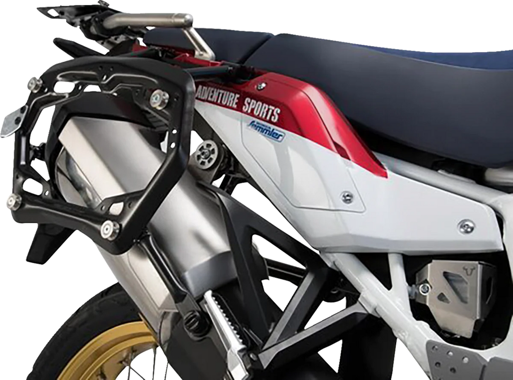 SW-MOTECH TRAX ADV Aluminum Case System - Silver - Honda Africa Twin '18-'24 KFT.01.890.70000/S - Back View