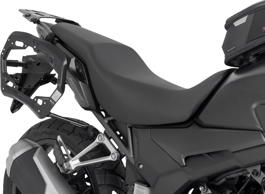 SW-MOTECH TRAX ADV Aluminum Case System - Silver - Honda CB/CBR/NX 500 '13-'24 KFT.01.400.70101/S - Back View