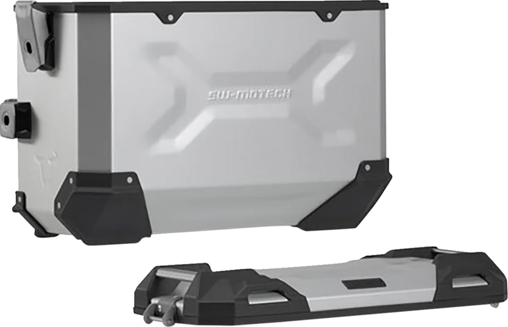 SW-MOTECH TRAX ADV Aluminum Case System - Silver - Honda NC750 '16-'20 KFT.01.699.70001/S - Back View