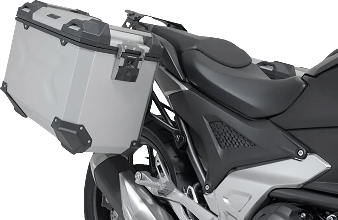 SW-MOTECH TRAX ADV Aluminum Case System - Silver - Honda NC750 X '20-'24 KFT.01.841.70000/S - Side View
