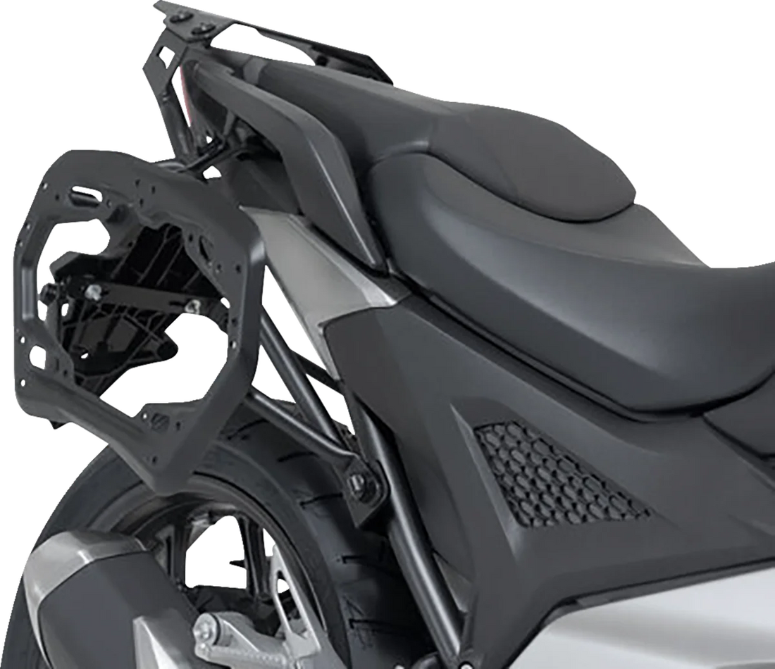 SW-MOTECH TRAX ADV Aluminum Case System - Silver - Honda NC750 X '20-'24 KFT.01.841.70000/S - Back View