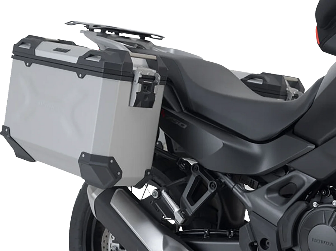 SW-MOTECH TRAX ADV Aluminum Case System - Silver - Honda XL750R Transalp '24 KFT.01.070.70000/S - Side View