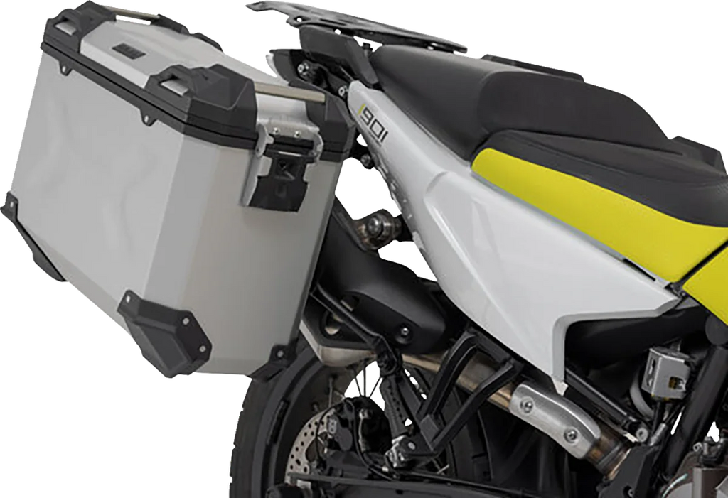 SW-MOTECH TRAX ADV Aluminum Case System - Silver - Husqvarna Norden 901 '22-'24 KFT.03.992.70000/S - Back View