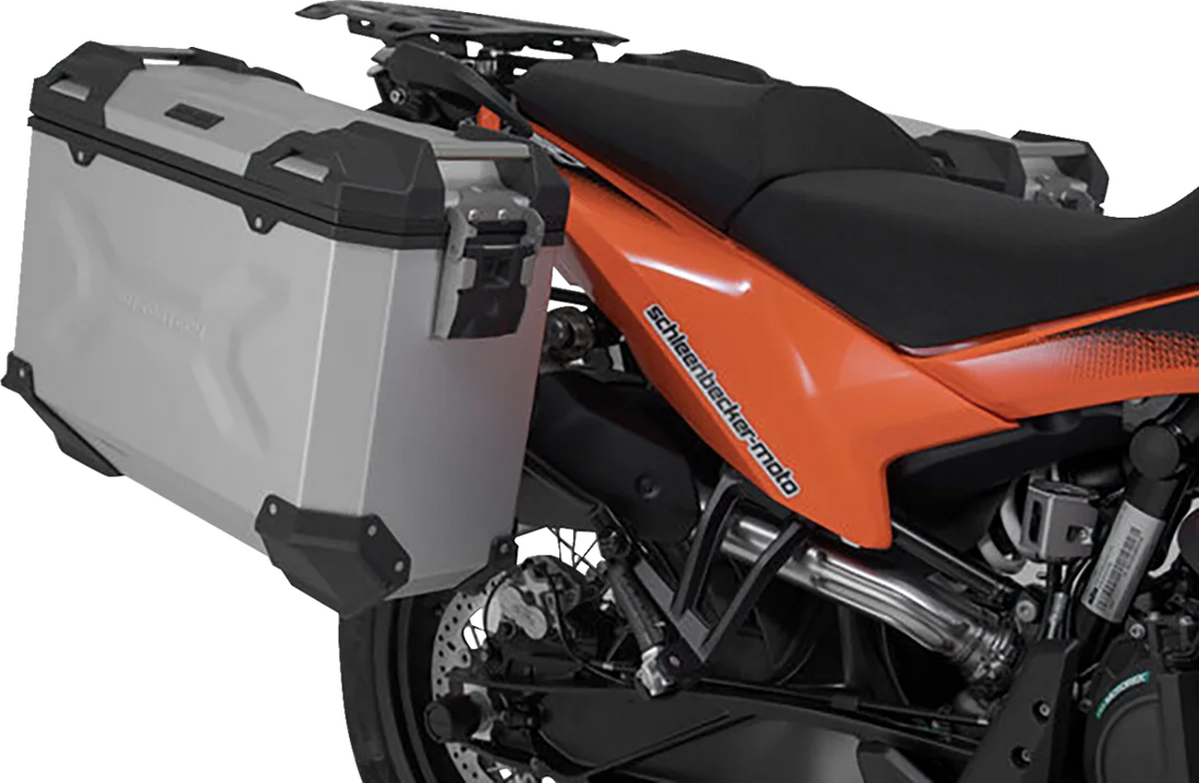 SW-MOTECH TRAX ADV Aluminum Case System - Silver - KTM Adventure 790/890/SMT 890 '19-'24 KFT.04.521.70001/S - Side View