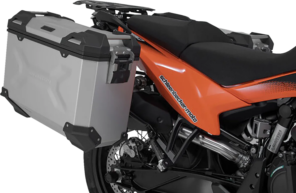 SW-MOTECH TRAX ADV Aluminum Case System - Silver - KTM Adventure 790/890/SMT 890 '19-'24 KFT.04.521.70001/S - Side View