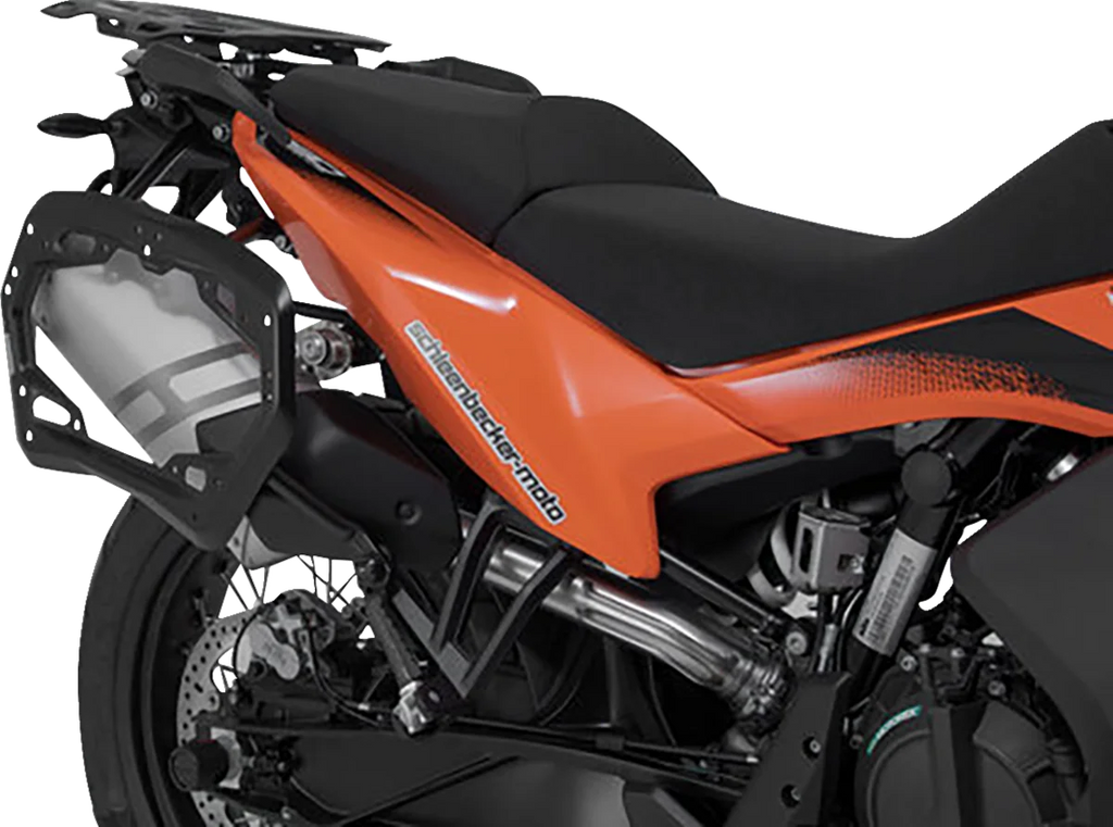 SW-MOTECH TRAX ADV Aluminum Case System - Silver - KTM Adventure 790/890/SMT 890 '19-'24 KFT.04.521.70001/S - Back View