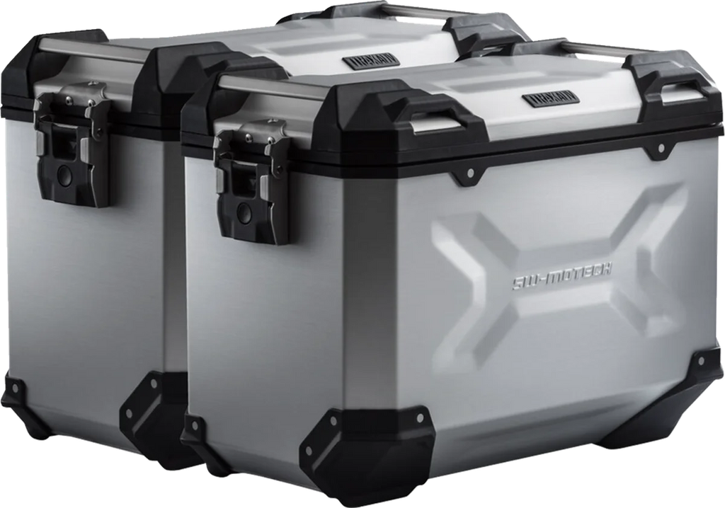 SW-MOTECH TRAX ADV Aluminum Case System - Silver - Kawasaki Versys 650 '14-'24 KFT.08.518.70100/S - Side View