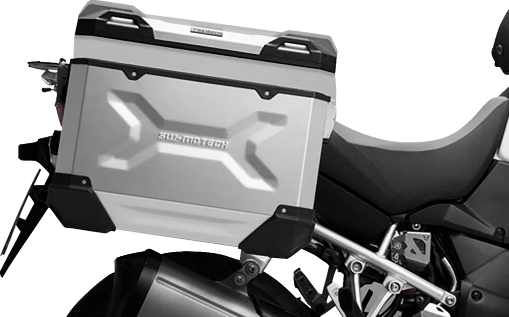SW-MOTECH TRAX ADV Aluminum Case System - Silver - Suzuki V-Strom 1050 '20-'24 KFT.05.936.70000/S - Main Product View