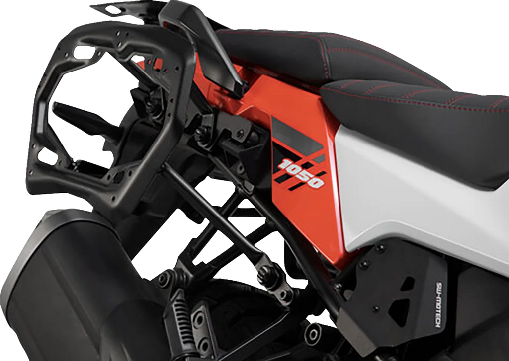 SW-MOTECH TRAX ADV Aluminum Case System - Silver - Suzuki V-Strom 1050 '20-'24 KFT.05.936.70000/S - Back View