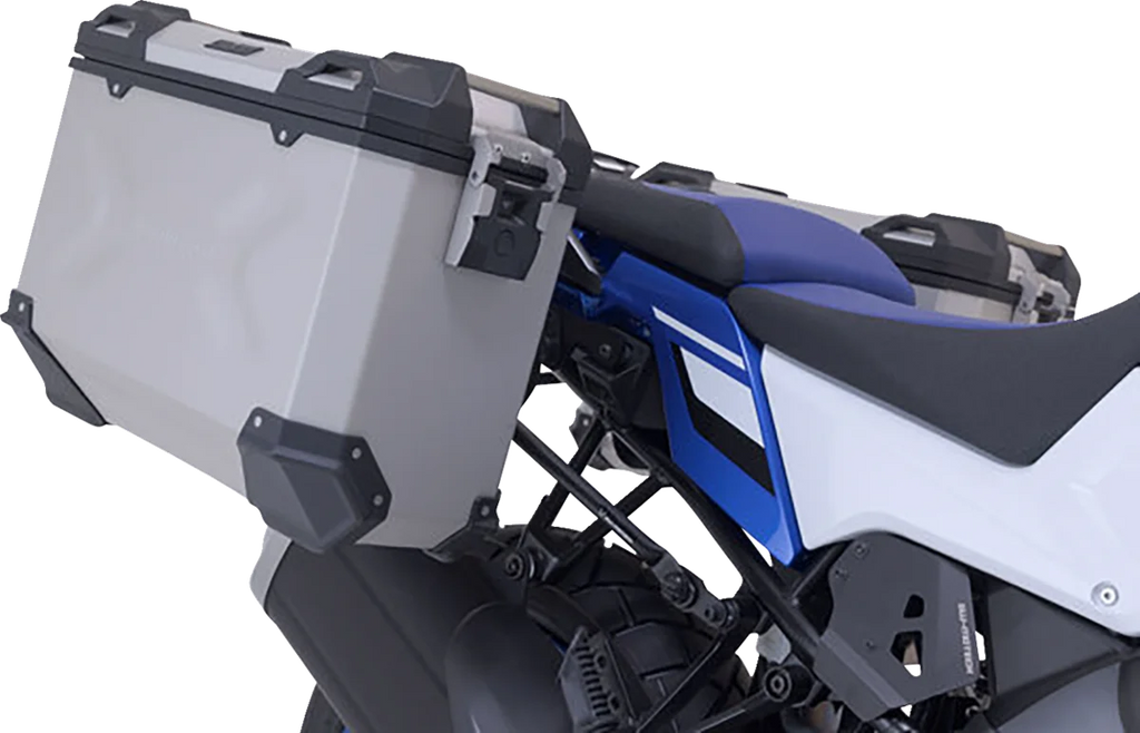 SW-MOTECH TRAX ADV Aluminum Case System - Silver - Suzuki V-Strom 1050 DE '23-'24 KFT.05.965.70000/S - Side View