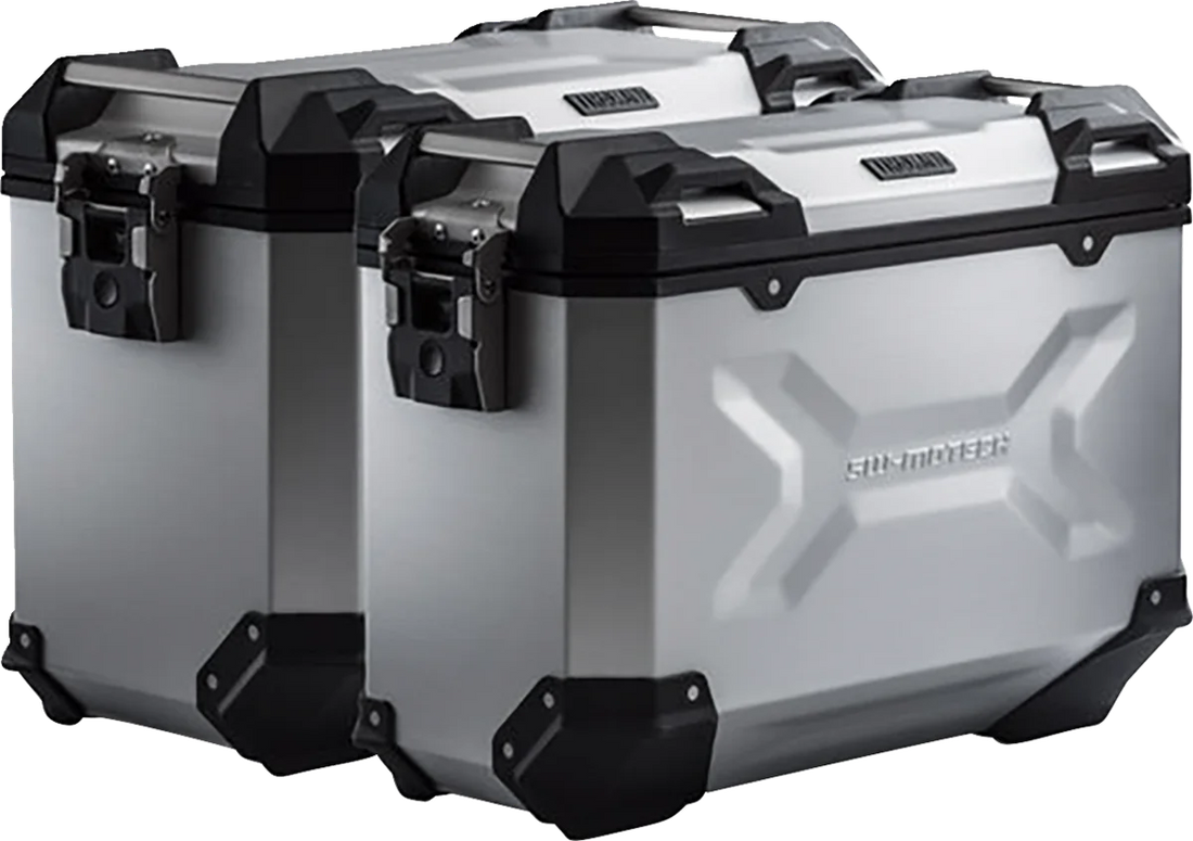 SW-MOTECH TRAX ADV Aluminum Case System - Silver - Suzuki V-Strom 650 '11-'16 KFT.05.765.70000/S - Side View