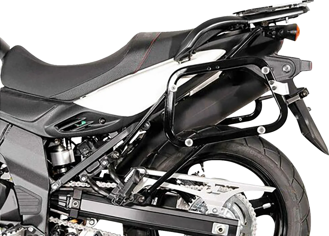 SW-MOTECH TRAX ADV Aluminum Case System - Silver - Suzuki V-Strom 650 '11-'16 KFT.05.765.70000/S - Back View