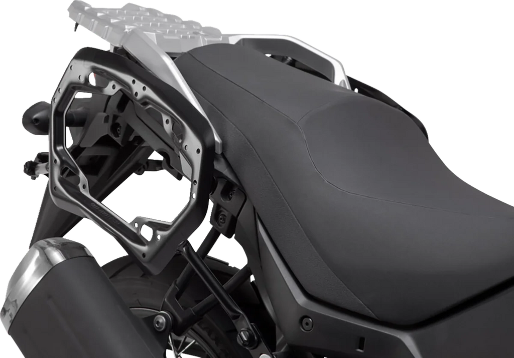 SW-MOTECH TRAX ADV Aluminum Case System - Silver - Suzuki V-Strom 650 '16-'24 KFT.05.876.70001/S - Installation View