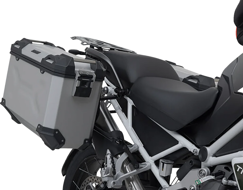 SW-MOTECH TRAX ADV Aluminum Case System - Silver - Triumph Tiger Explorer 1200 '22-'24 KFT.11.905.70102/S - Side View