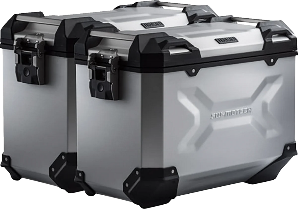 SW-MOTECH TRAX ADV Aluminum Case System - Silver - Triumph Tiger/Tiger Explorer 1200 '12-'21 KFT.11.483.70101/S - Side View