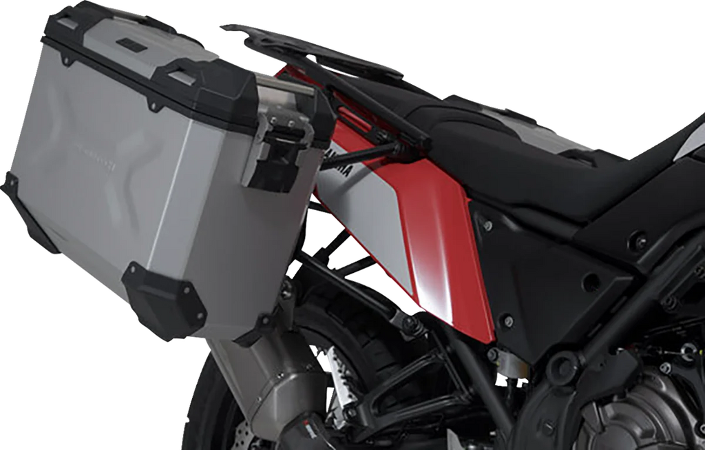 SW-MOTECH TRAX ADV Aluminum Case System - Silver - Yamaha Tenere 700 '20-'24 KFT.06.799.70002/S - Side View