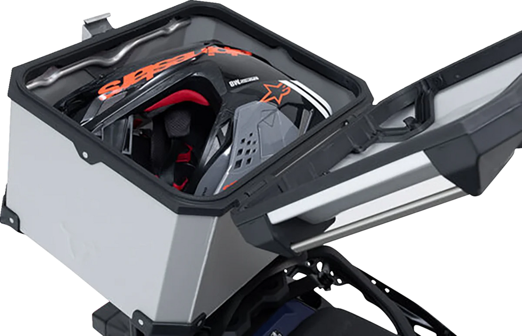 SW-MOTECH TRAX ADV Top Case System - Silver - Aprilia Tuareg 660 '22-'24 GPT.13.849.70000/S - Side View