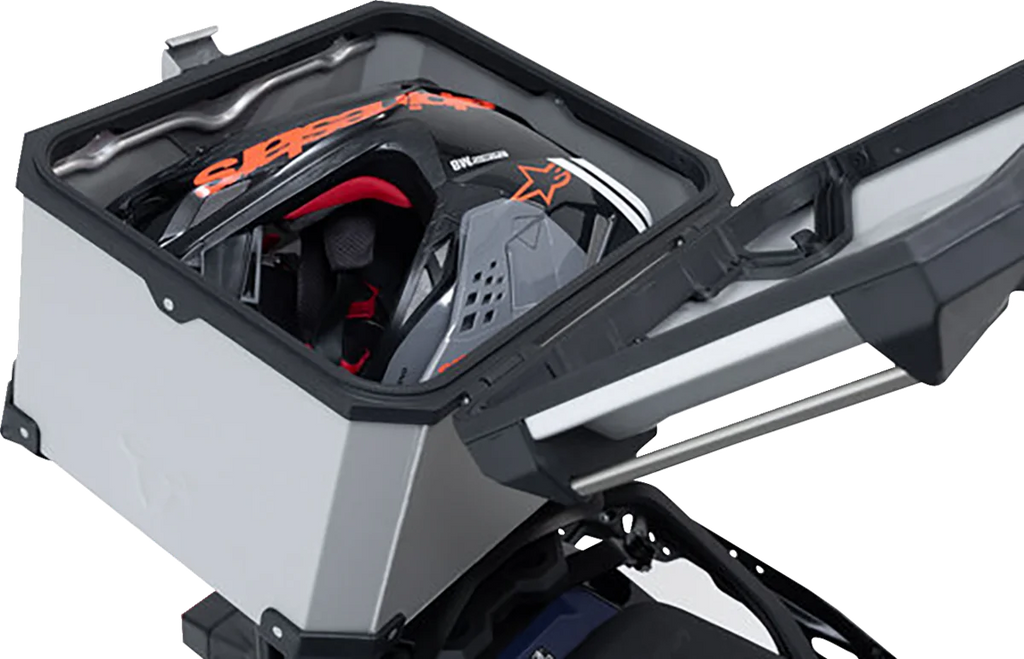 SW-MOTECH TRAX ADV Top Case System - Silver - BMW F750GS/F800GS/F850GS '18-'24 GPT.07.897.70000/S - Back View