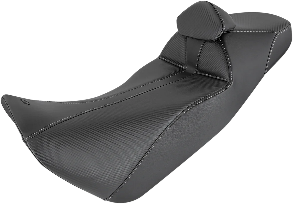 Saddlemen Adventure Tour Seat - Standard - Lumbar Backrest - Black - R1200GS '13-'19 0810-BM33R - Side View
