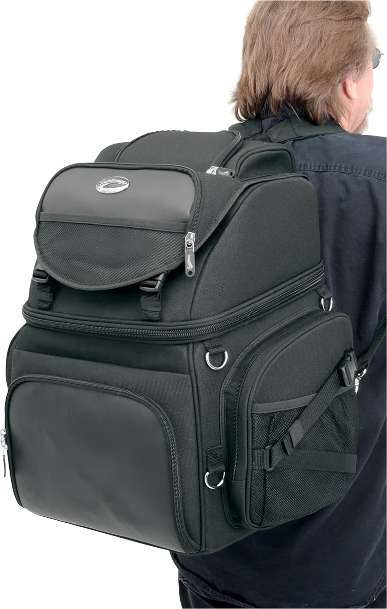 Saddlemen Backseat/Sissy Bar Bag - Black EX000298 - Installation View