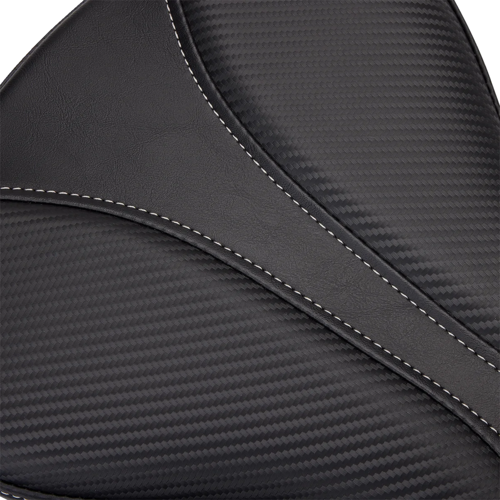 Saddlemen Dominator Pillion Pad - Standard Reach - Black w/ Gray Stitching - FL/FX '06-'17 806-12-0162 - Back View