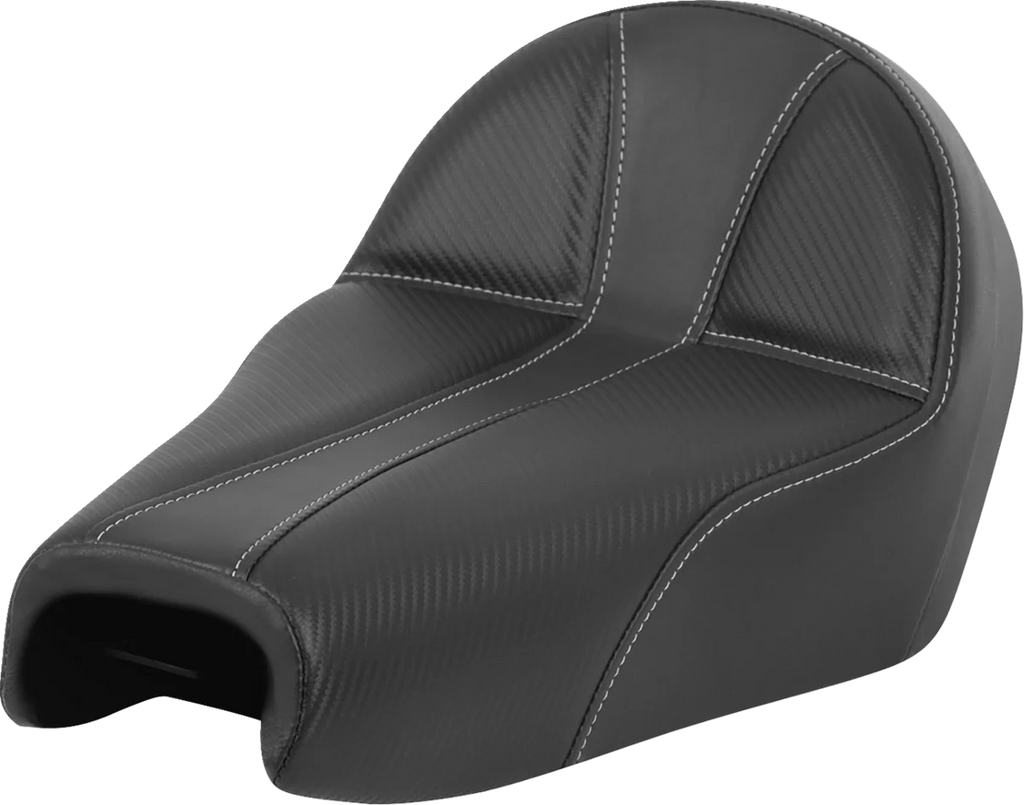 Saddlemen Dominator Seat - Black w/ Silver Stitching - XL '04-'22 807-11B-0042 - Side View