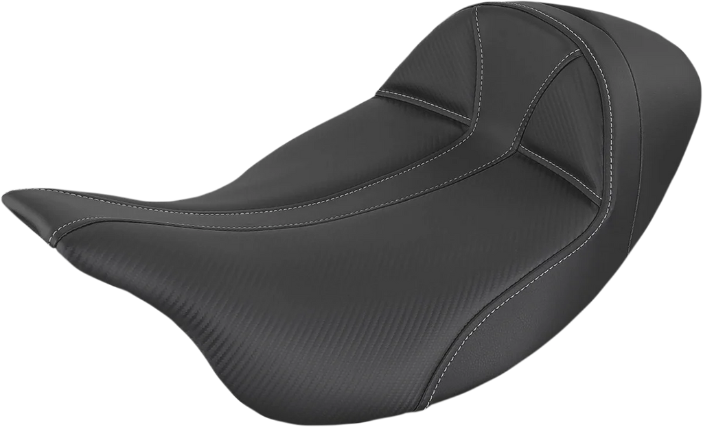 Saddlemen Dominator Seat - Low - Solo - Black w/ Gray Stitching - FL '08-'23 808-07B-0042L - Main Product View