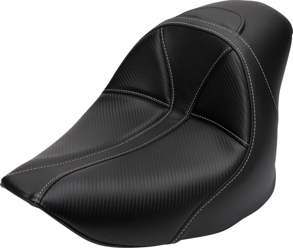 Saddlemen Dominator Solo Seat - w/o Backrest - Black w/ Gray Stitching - FL/FX '06-'17 806-12-0042 - Main Product View