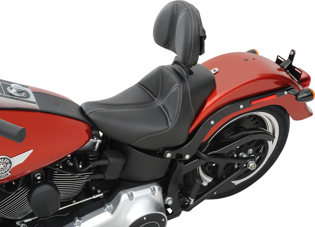 Saddlemen Dominator Solo Seat - w/o Backrest - Black w/ Gray Stitching - FL/FX '06-'17 806-12-0042 - Additional View 5