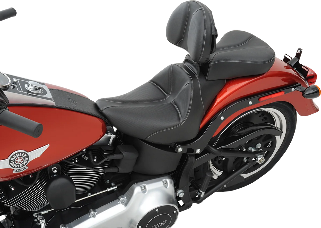 Saddlemen Dominator Solo Seat - w/o Backrest - Black w/ Gray Stitching - FL/FX '06-'17 806-12-0042 - Additional View 6