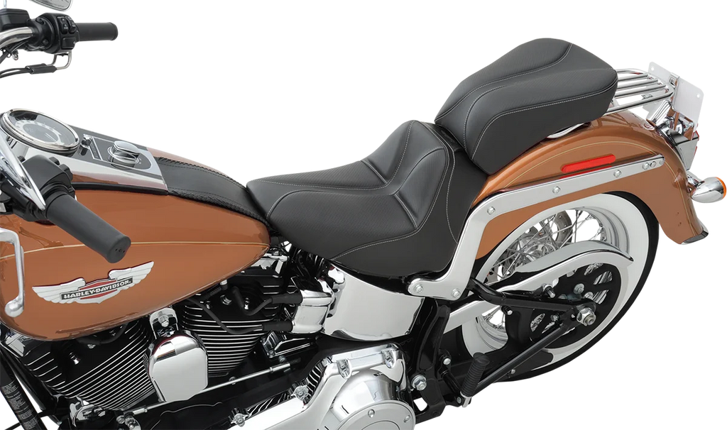 Saddlemen Dominator Solo Seat - w/o Backrest - Black w/ Gray Stitching - FLSTC/N '06-'17 806-15-0042 - Additional View 8