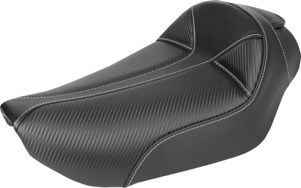 Saddlemen Dominator Solo Seat - w/o Backrest- Black w/ Gray Stitching - FXD/WG '96-'03 896-04-0042 - Main Product View