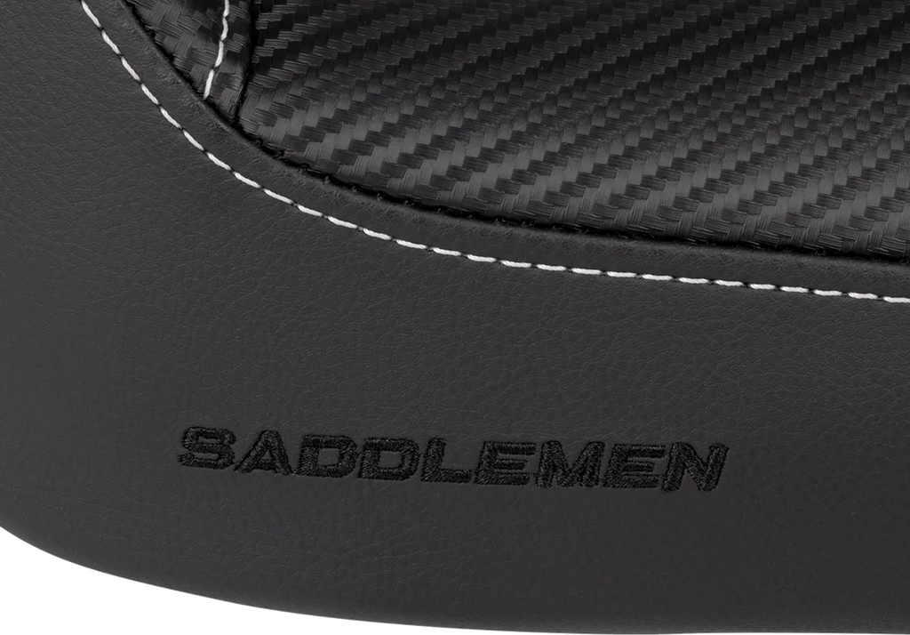 Saddlemen Dominator Solo Seat - w/o Backrest- Black w/ Gray Stitching - FXD/WG '96-'03 896-04-0042 - Side View