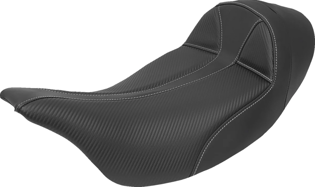 Saddlemen Dominator Solo Seat - w/o Backrest- Black w/ Gray Stitching - FXD/WG '96-'03 896-04-0042 - Additional View 5