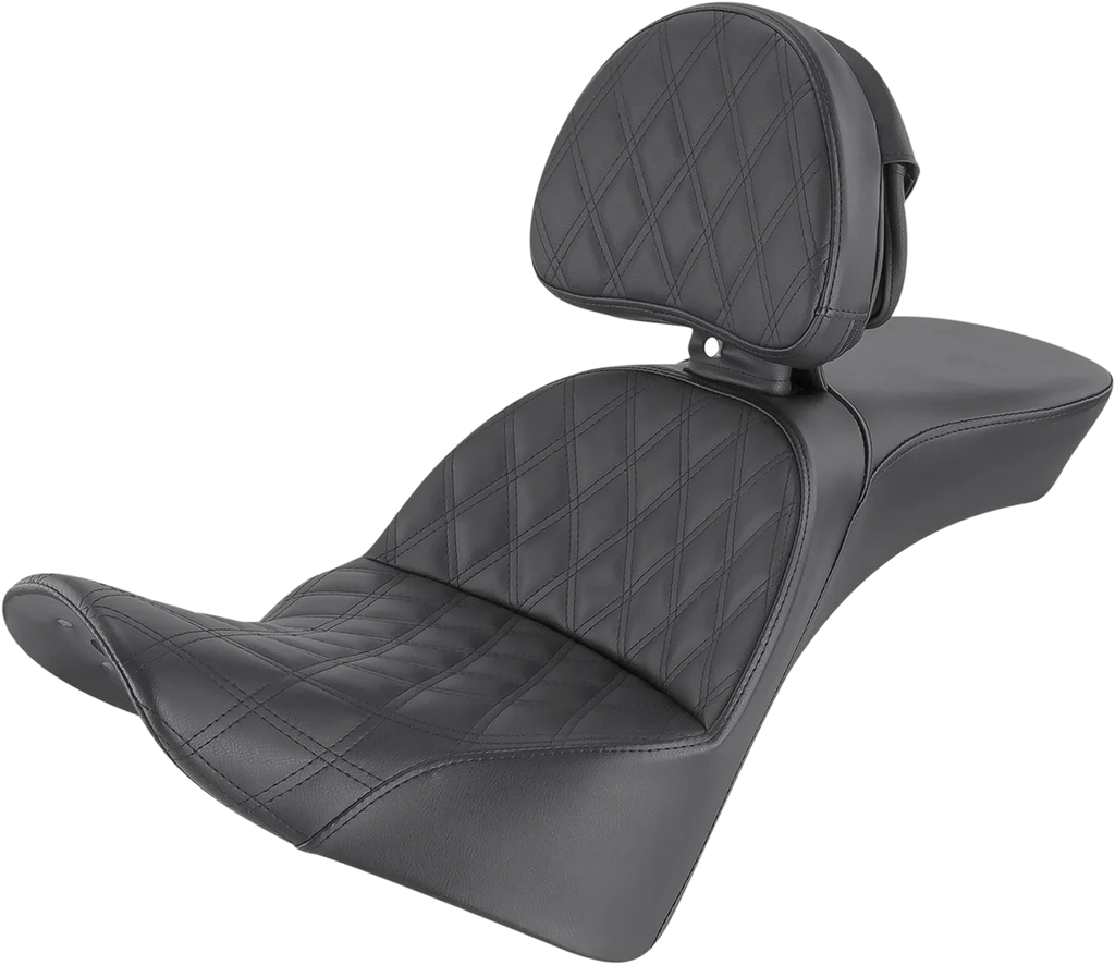 Saddlemen Explorer Seat - Lattice Stitched - With Backrest 818-33-030LS - Main Product View