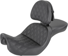 Load image into Gallery viewer, Saddlemen Explorer Seat - With Backrest - Lattice Stitched - Black - FXD 806-04-030LS - Main Product View