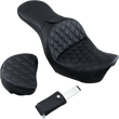 Load image into Gallery viewer, Saddlemen Explorer Seat - With Backrest - Lattice Stitched - Black - FXD 806-04-030LS - Side View