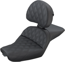 Load image into Gallery viewer, Saddlemen Explorer Seat - With Backrest - Lattice Stitched - Black - FXD 806-04-030LS - Additional View 5