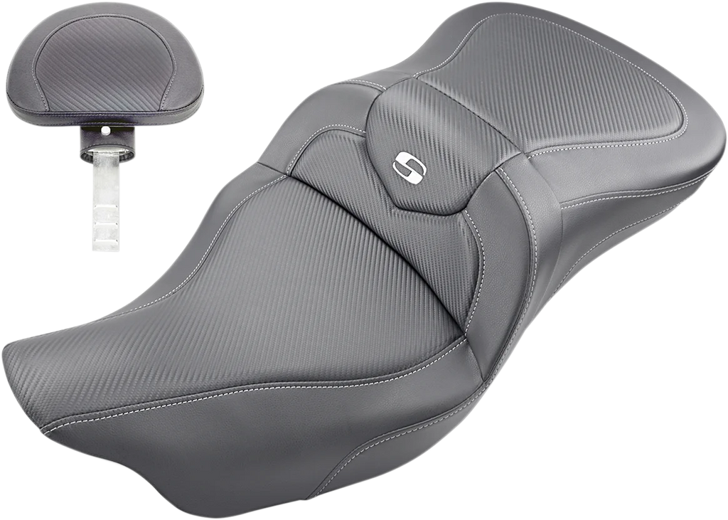 Saddlemen Extended Reach Roadsofa™ Seat - Carbon Fiber - Backrest - '08-'23 FL 808-07B-186BR - Main Product View