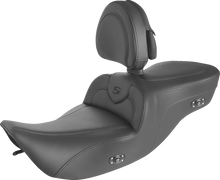Load image into Gallery viewer, Saddlemen Heated RoadSofa™ Seat - With Backrest - Black W/Black Stitching 897-06-187BRHCT - Main Product View