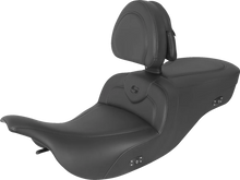 Load image into Gallery viewer, Saddlemen Heated RoadSofa™ Seat - With Backrest - Black W/Black Stitching 897-07-187BRHCT - Main Product View