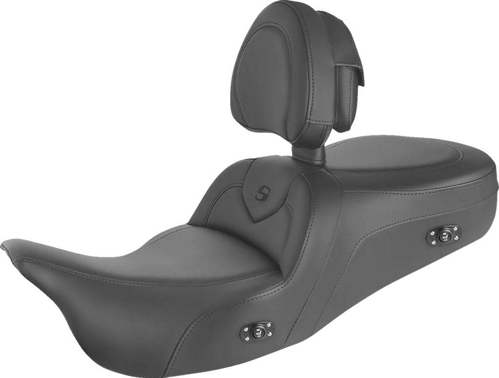 Saddlemen Heated RoadSofa™ Seat - Without Backrest - Black w/Black Stitching - Trikes 808-07B-187THCT - Side View