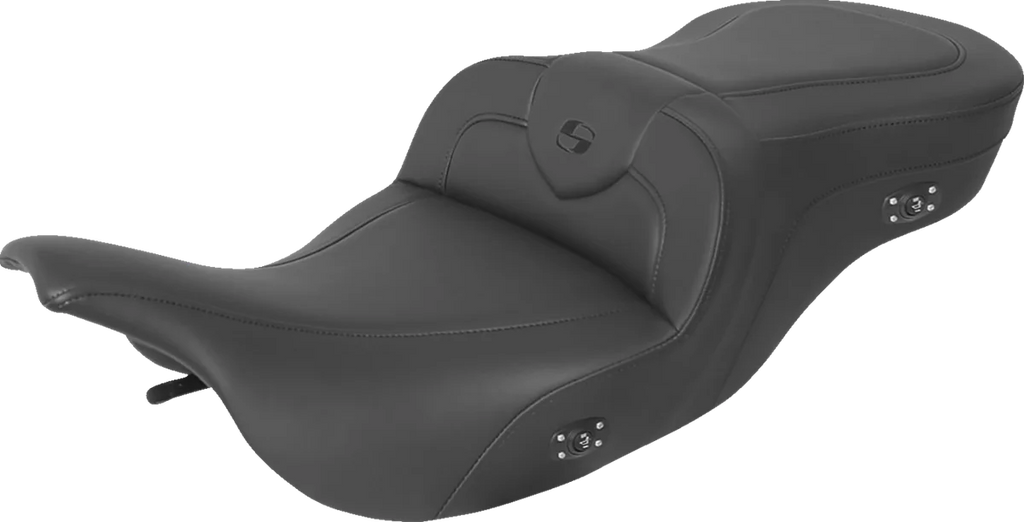 Saddlemen Heated RoadSofa™ Seat - Without Backrest - Black W/Black Stitching 897-07-187HCT - Main Product View