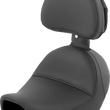 Load image into Gallery viewer, Saddlemen Heels Down Solo Seat - With Backrest - Plain - Black - Dyna 806-04-0041 - Main Product View