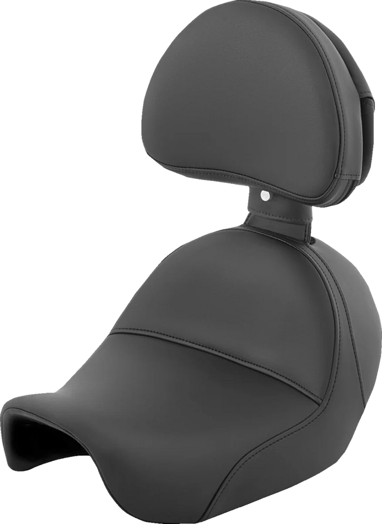 Saddlemen Heels Down Solo Seat - With Backrest - Plain - Black - Dyna 806-04-0041 - Main Product View