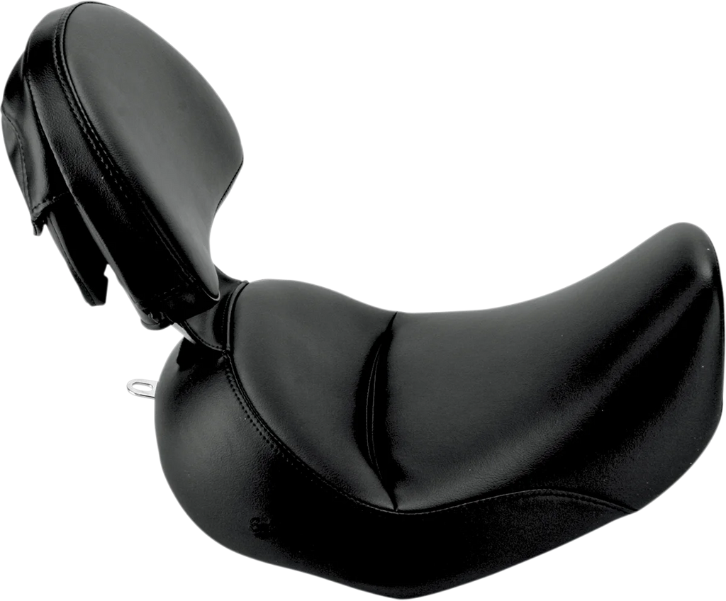 Saddlemen Heels Down Solo Seat - With Backrest - Plain - Black - FLSTC 806-15-0041 - Main Product View