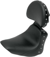 Load image into Gallery viewer, Saddlemen Heels Down Solo Seat - With Backrest - Studded - Black - FLSTC 806-15-0031 - Main Product View